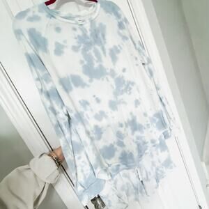 SAM’S CLUB • TxS Blue + White Tie-dyed Cloud Print Lounge Pajama PJ Casual Set